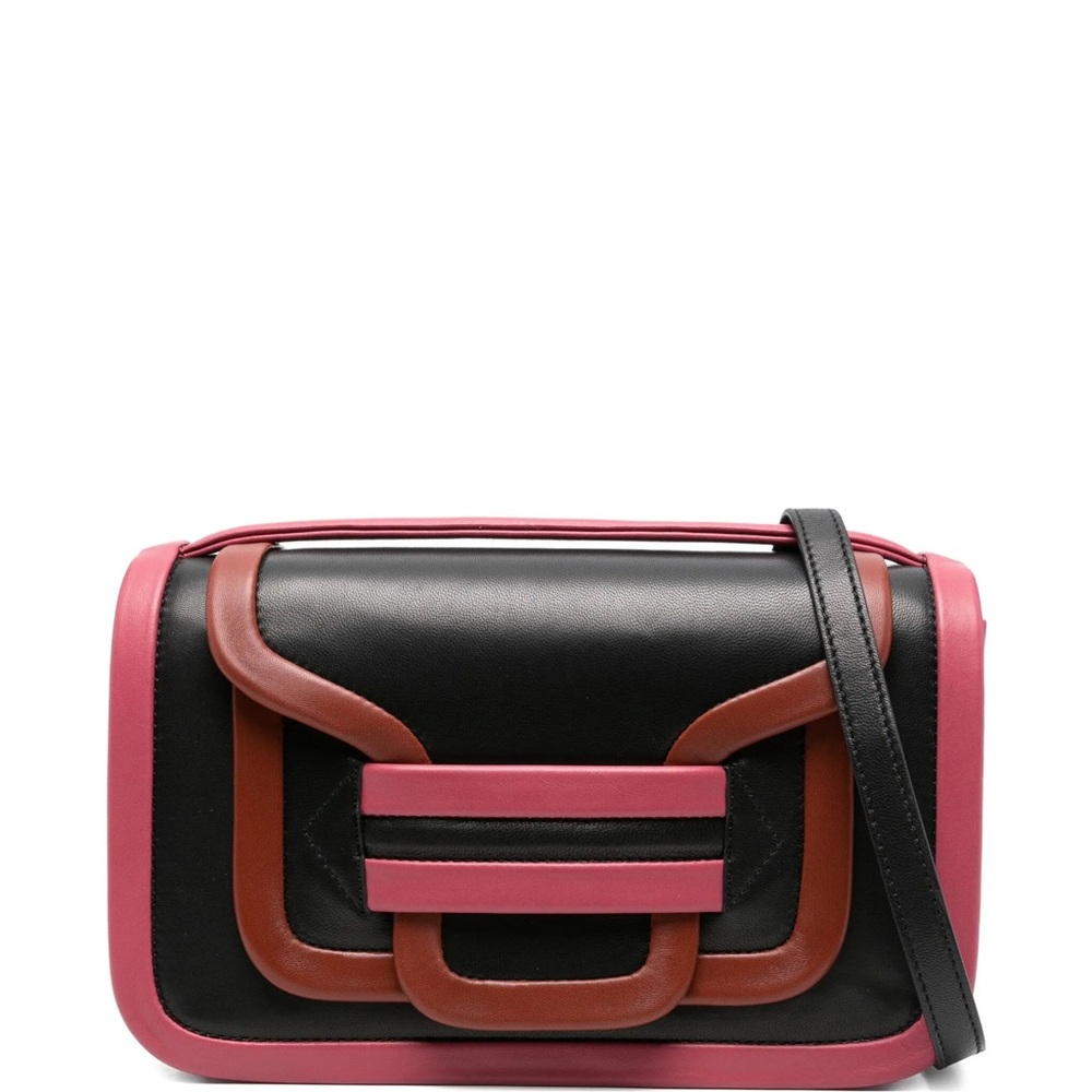 Pierre Hardy.NEW!Black,Rust and Rosewood.Smooth Leather.To Clutch or Shoulder.